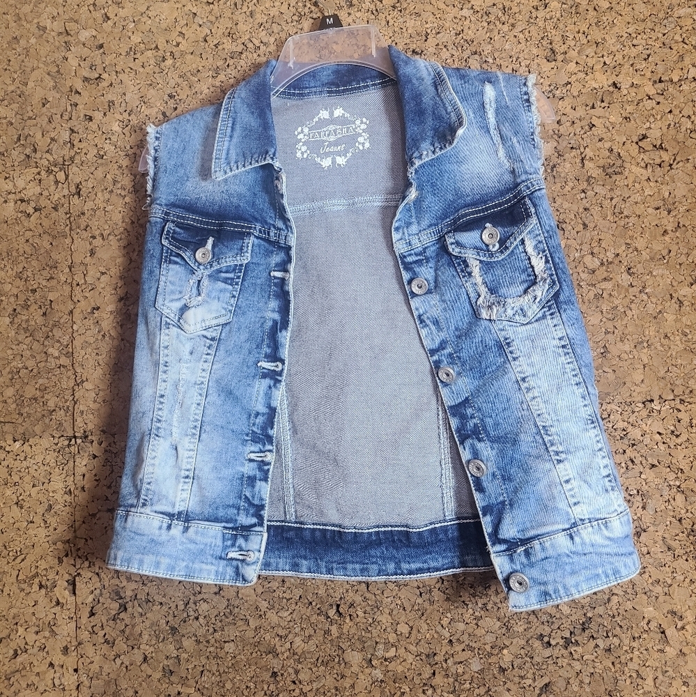 Denim Sleeveless Vest - Light Blue Jean Jacket